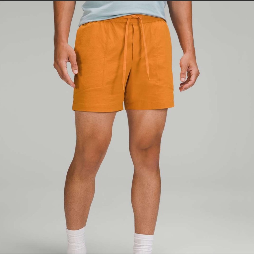 Lululemon Bowline Short 5" Stretch Ripstop Autumn Orange mens size large